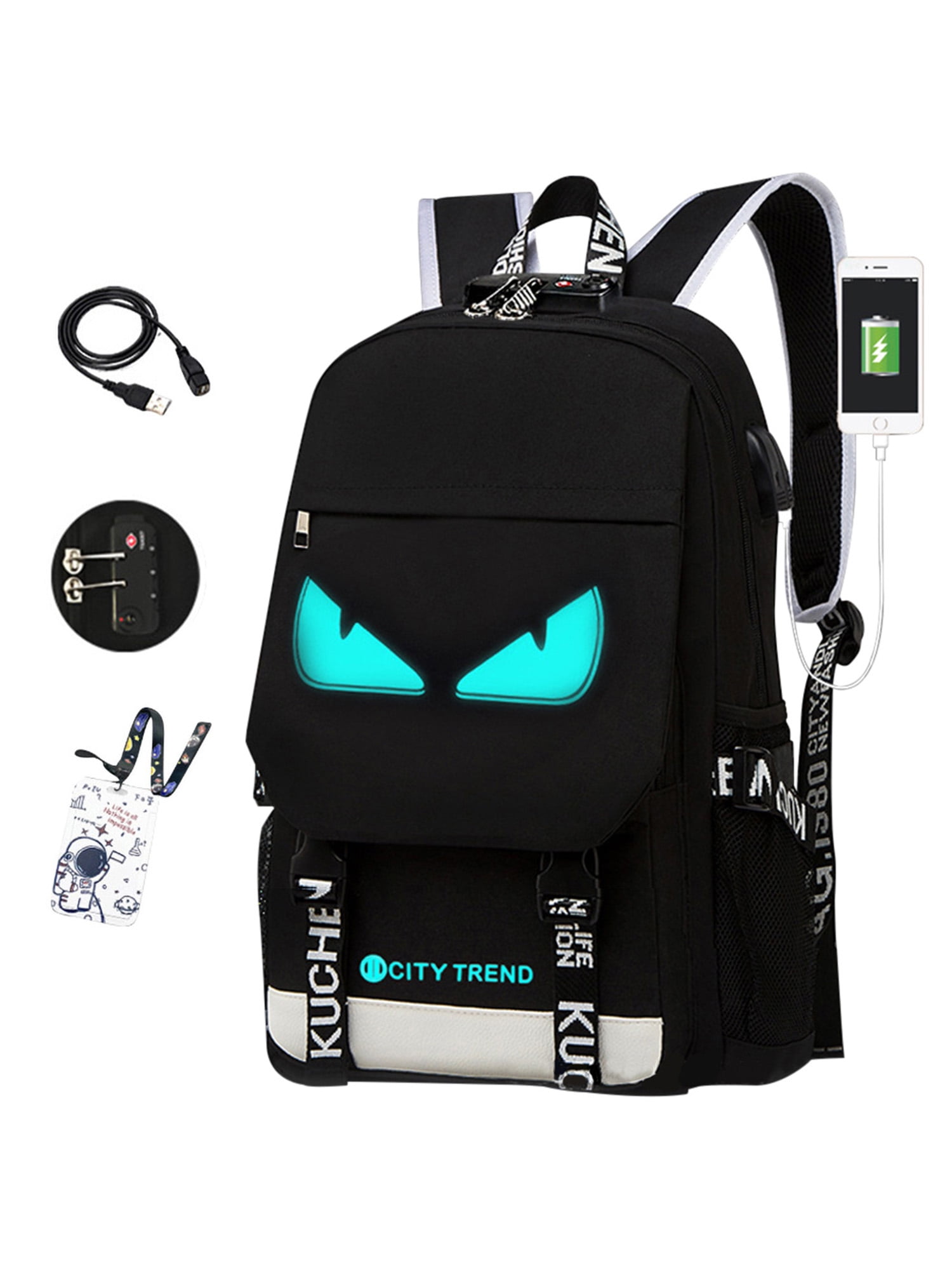 Student School Backpack 3D Luminous Animation USB Charge School bag for  Teenager boy anti-theft children's backpack schoolbags