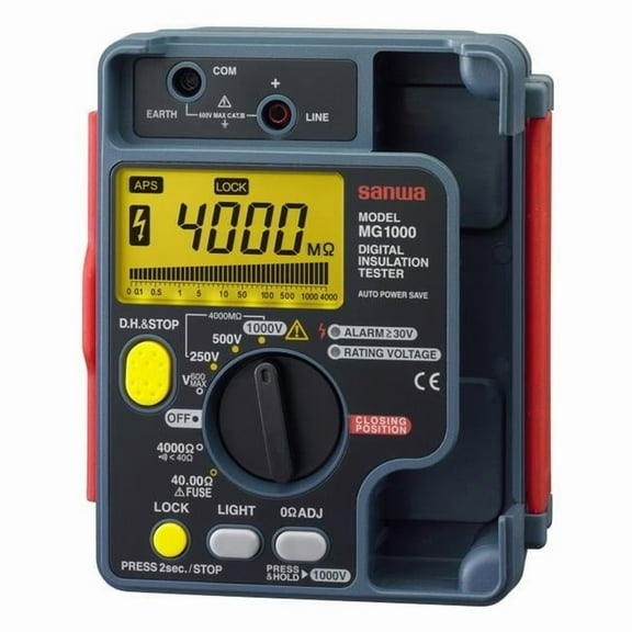 Sanwa MG1000 Digital Insulation Tester with Dustproof and Splashproof IP54 Design