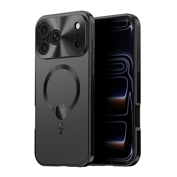 Sanwo Full Body Case for iPhone 18 Pro Max with Built-in Privacy Screen Protector, Magnetic Shockproof Hard PC Metal Protective Cover,Black