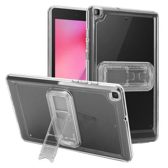 Sanwo Matte Shockproof Case for Tab A 8.0 (2019) T290 / T295, Lightweight Protective Cover with Dual-Stand Kickstand, Raised Edge Screen Camera Guard, Clear