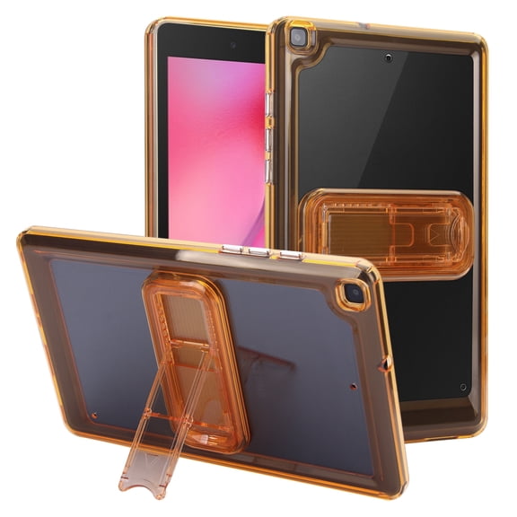 Sanwo Matte Shockproof Case for Tab A 8.0 (2019) T290 / T295, Lightweight Protective Cover with Dual-Stand Kickstand, Raised Edge Screen Camera Guard, Orange