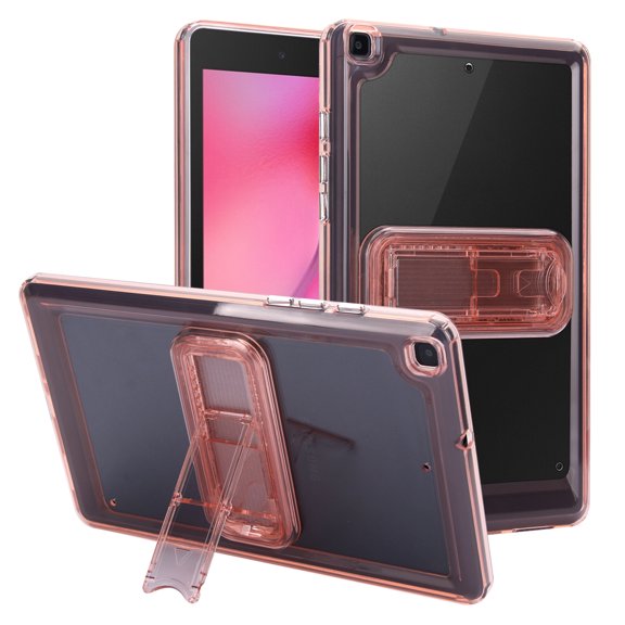 Sanwo Matte Shockproof Case for Tab A 8.0 (2019) T290 / T295, Lightweight Protective Cover with Dual-Stand Kickstand, Raised Edge Screen Camera Guard, Pink