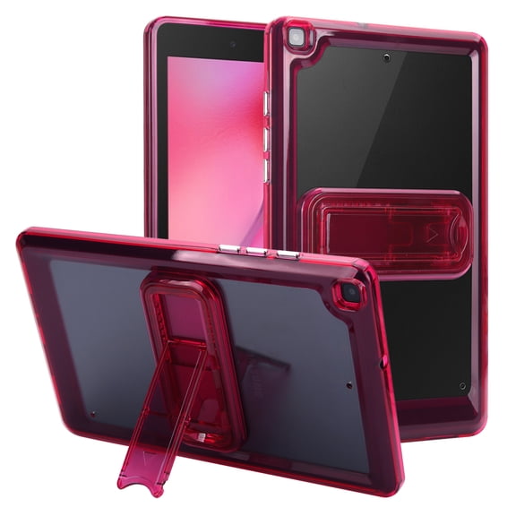 Sanwo Matte Shockproof Case for Tab A 8.0 (2019) T290 / T295, Lightweight Protective Cover with Dual-Stand Kickstand, Raised Edge Screen Camera Guard, Red