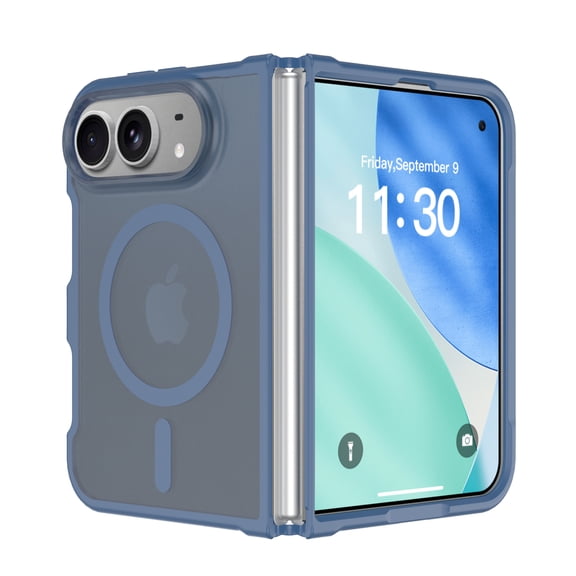 Sanwo for Apple iPhone Ultra Case, Shockproof Translucent Matte PC Back with Reinforced Front Cover,Magnetic Support,Darkblue