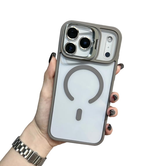 Sanwo for iPhone 17 Pro Magnetic Case with Camera Frame Stand, Clear PC ...