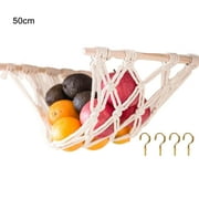 Sanwood Cabinet Hammock Handmade Convenient Cotton Rope Hanging Vegetable Fruit Holder for Bananas,50 cm,Kitchen Tool