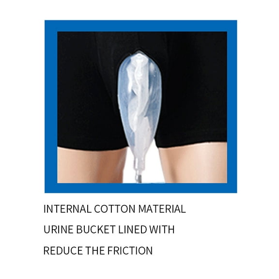 Sanwood Men Reusable Urinal Bag Silicone Urine Funnel Catheter Holder Shorts Underwear