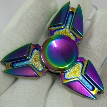 Sanwood Multicolor Rainbow Crab Claws Tri Hand Spinner Metal Fidget Anxiety EDC Kid Toy