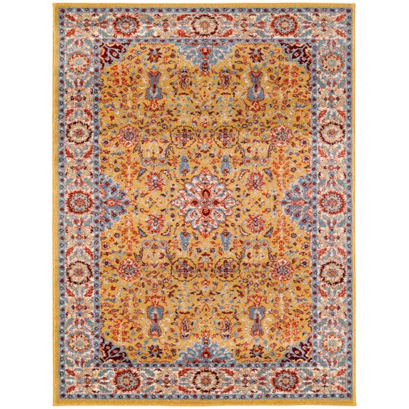 Sanya 7 Gold Power-Loomed Runner Rug 2'6"x10'3"