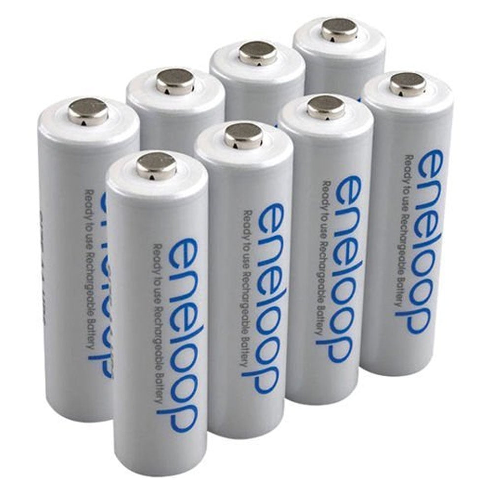 Sanyo Eneloop 8 Pack AA NiMH Pre-Charged Rechargeable Batteries-Newest Version-FREE BATTERY HOLDER- Rechargeable 1500 Times