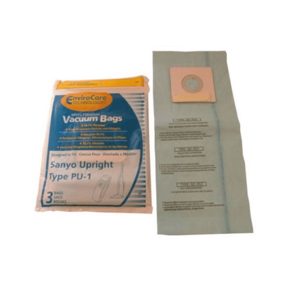 Sanyo Style PU-1 SC-PU1 Upright Vacuum Bags Micro Allergen Filtration 160 Type [63 Bags]