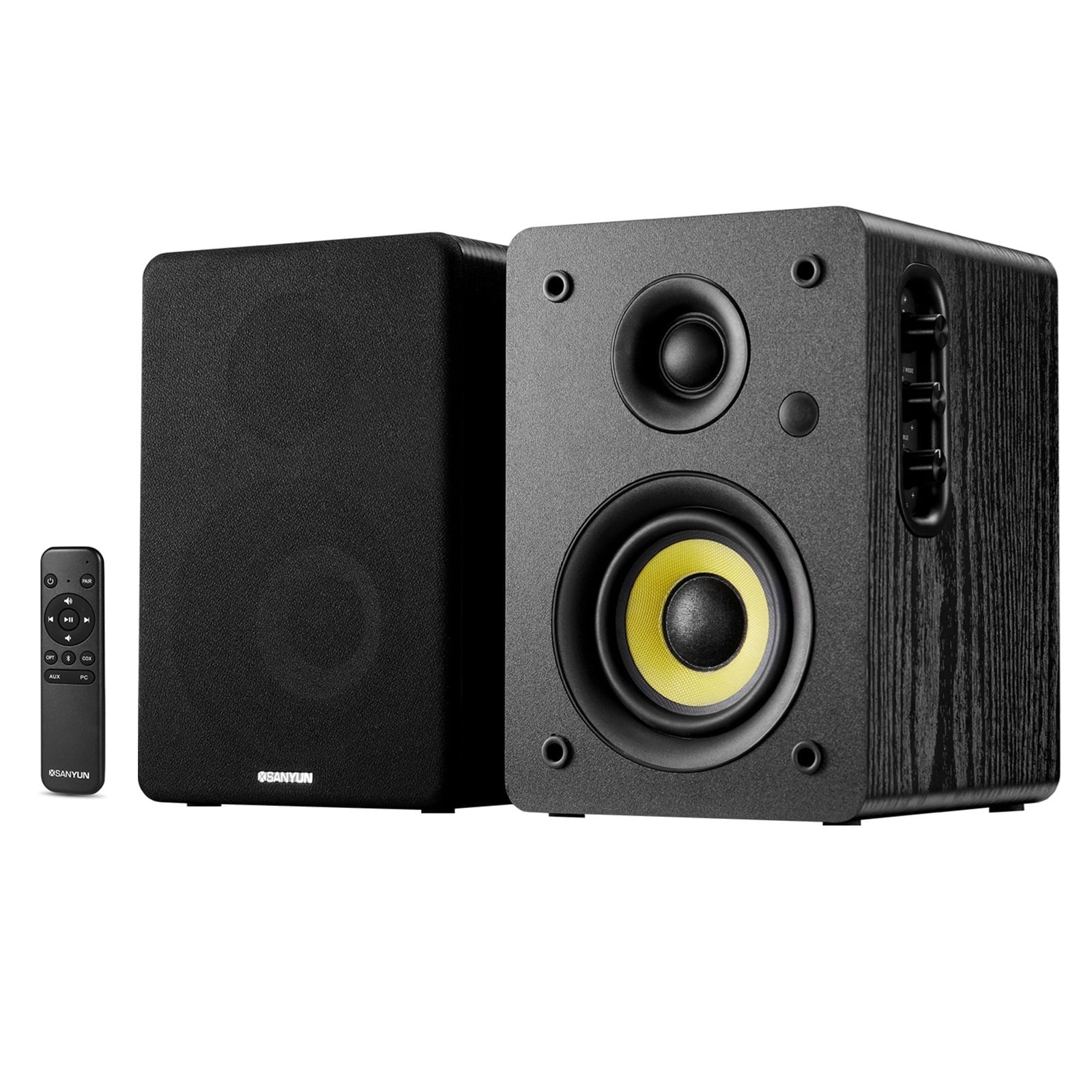Sanyun SW206 80 モニタースピーカー Sanyun SW206 4” HiFi Bookshelf Speakers with Studio Mode, 80W