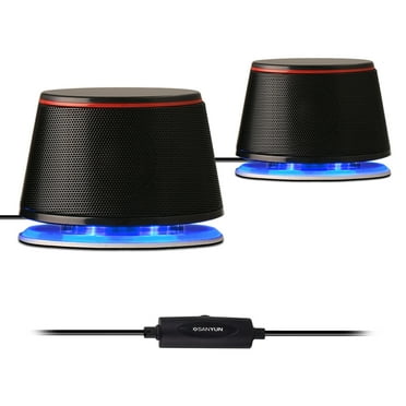 Sanyun SW102 Computer Speakers, 5Wx2, Deep Bass in Small Body, Stereo 2.0 USB Powered 3.5mm Aux Multimedia Speakers, Built-in Bottom Bass Radiators, PC Laptop Desktop Speakers, Black NEW