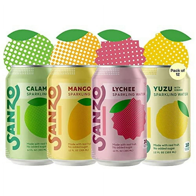 Sanzo Flavored Sparkling Water Variety Pack - 12-Pack - Calamansi (Lime ...