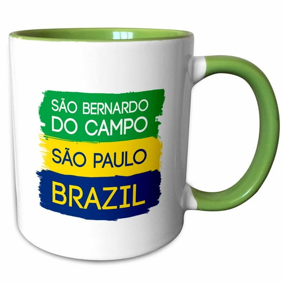 Sao Bernardo do Campo, Sao Paulo, national colors patriot Brazil 15oz Two-Tone Green Mug mug-311957-12