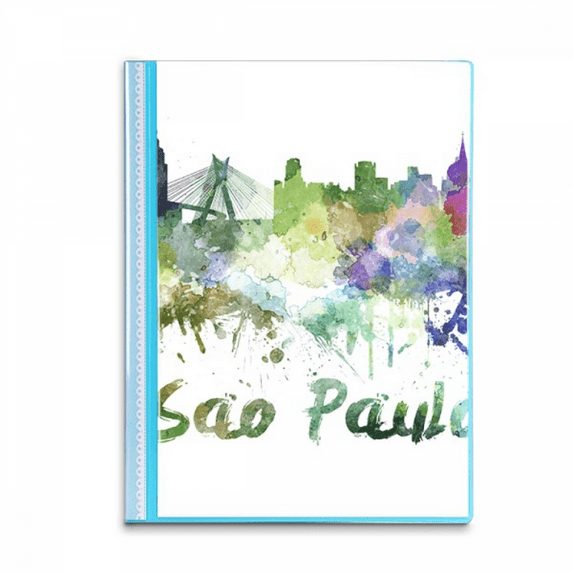 Sao Paula Brazil City Watercolor Book Sheet Protectors Portfolio Binder Folder