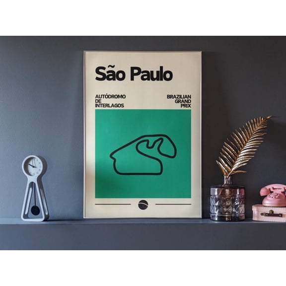 Sao Paulo F1 Poster, Interlagos Brazil Poster, Unframed Paper Poster 8x10in