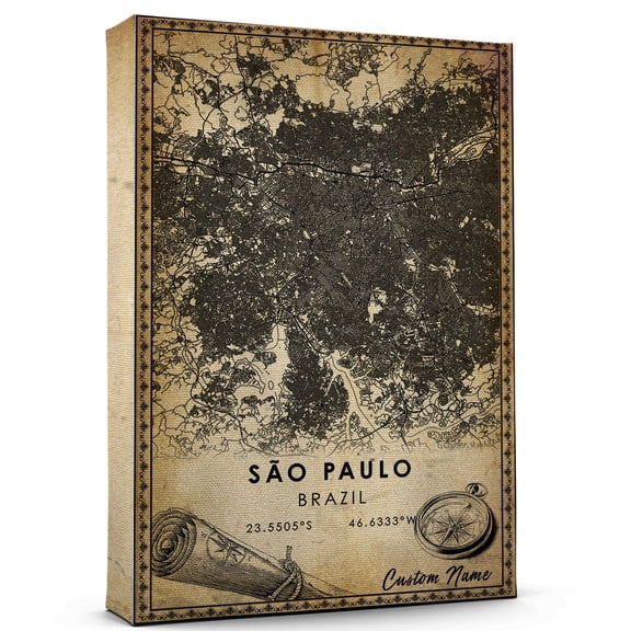 Sao Paulo Map Poster, Brazil Map Art Poster, Canvas, Sao Paulo Map City vintage Poster, Street Map Artwork Poster, Sao Paulo Map Canvas - 89AZ990