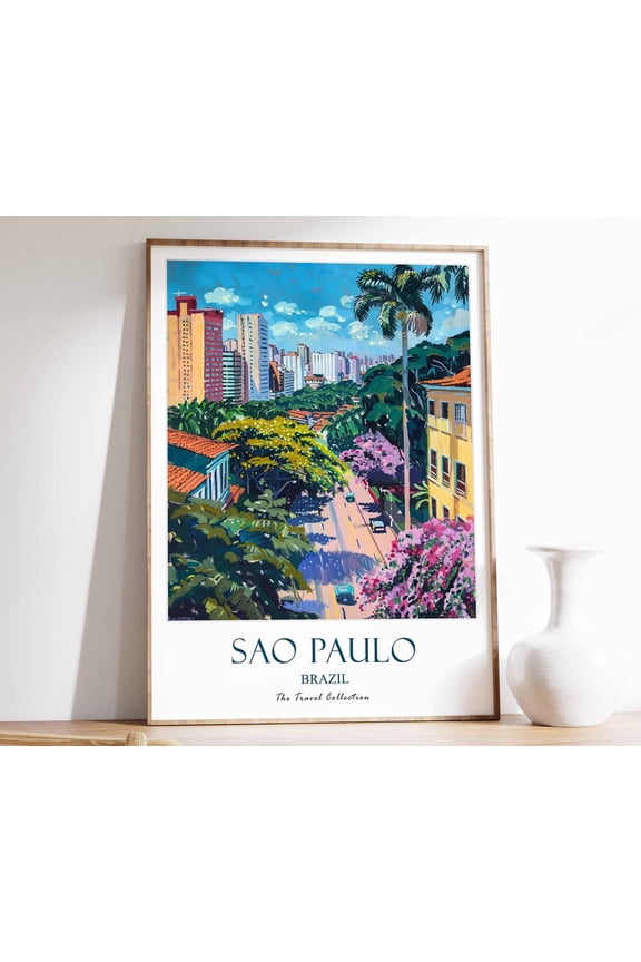 Sao Paulo Travel Brazil Tropical Brazil Latin Sao Paulo Poster Unframed Paper Print