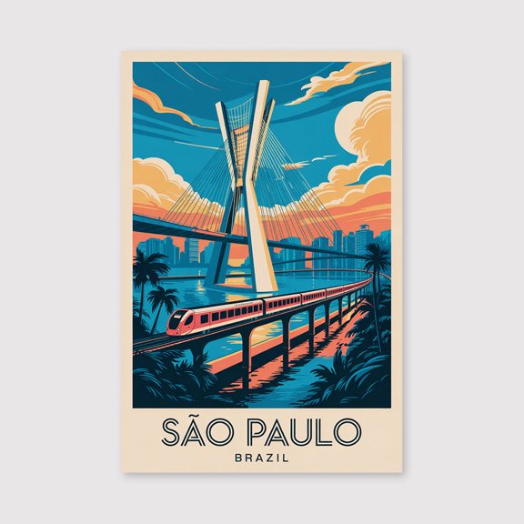 Sao Paulo Travel Print Canvas Wall Art, Sao Paulo Wall Hanging Home Decor Sao Paulo Canvas Art, Wall Art Print Canvas Art, Brazil Wall Art Canvas-1WN1619