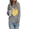 thumbnail image 1 of Saodimallsu Womens Knit Long Sleeve Cable Heart Patch Sweaters Jumper Tops, 1 of 3