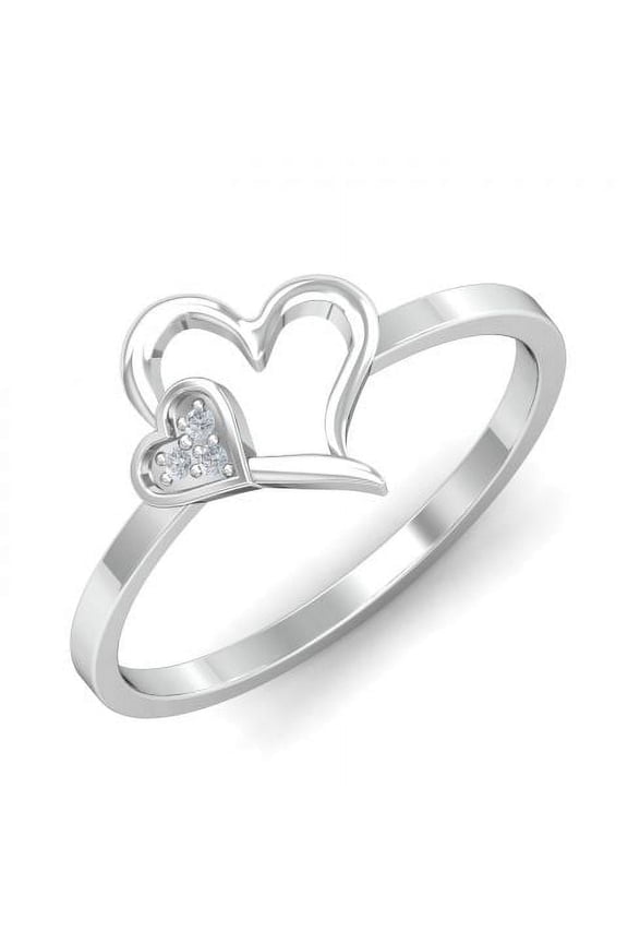 Solid Silver Heart Shaped Ring Moissanite Ring Passionate Love Ring, Gift Ring for Beloved