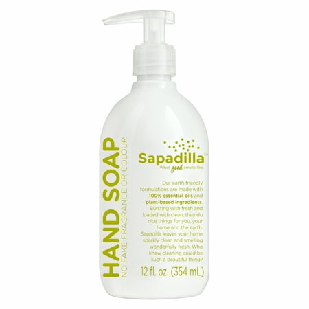 Sapadilla Liquid Hand Soap - Rosemary + Peppermint - Made with 100% Pure Essential Oil Blends, Cleansing & Moisturizing, Aromatic & Fragrant Hand Soap, Plant Based, Biodegradable, 12 Ounce (Pack of 1)