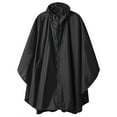 thumbnail image 1 of SaphiRose Hooded Rain Poncho Waterproof Raincoat Jacket for Adults with Pockets Black, 1 of 8