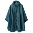 thumbnail image 1 of SaphiRose Hooded Rain Poncho Waterproof Raincoat Jacket for Adults with Pockets Deep Blue, 1 of 7