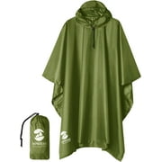 SAPHIROSE Hooded Rain Poncho for Adult with Pocket, Waterproof Lightweight Unisex Raincoat for Hiking Camping Emergency