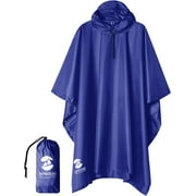 SaphiRose Hooded Rain Poncho for Adult with Pocket, Waterproof Lightweight Unisex Raincoat for Hiking Camping Emergency