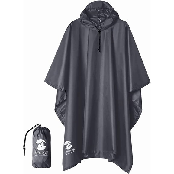 SaphiRose Hooded Rain Poncho for Adult with Pocket, Waterproof Lightweight Unisex Raincoat for Hiking Camping Emergency