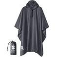 thumbnail image 1 of SaphiRose Hooded Rain Poncho for Adult with Pocket, Waterproof Lightweight Unisex Raincoat for Hiking Camping Emergency, 1 of 6
