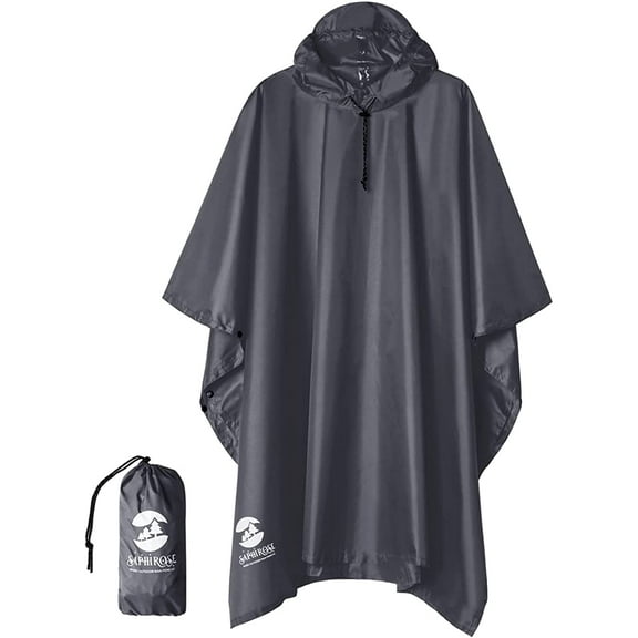 SaphiRose Hooded Rain Poncho for Adult with Pocket, Waterproof Lightweight Unisex Raincoat for Hiking Camping Emergency