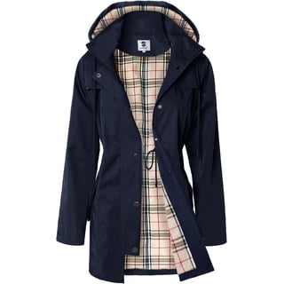 Women's Long Raincoat with Hood Outdoor Lightweight Windbreaker Rain Jacket Waterproof