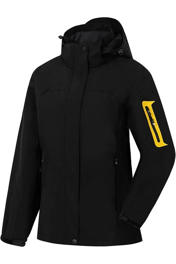 Womens Waterproof Rain jacket Lightweight Active Outdoor Raincoat with Removable Hood