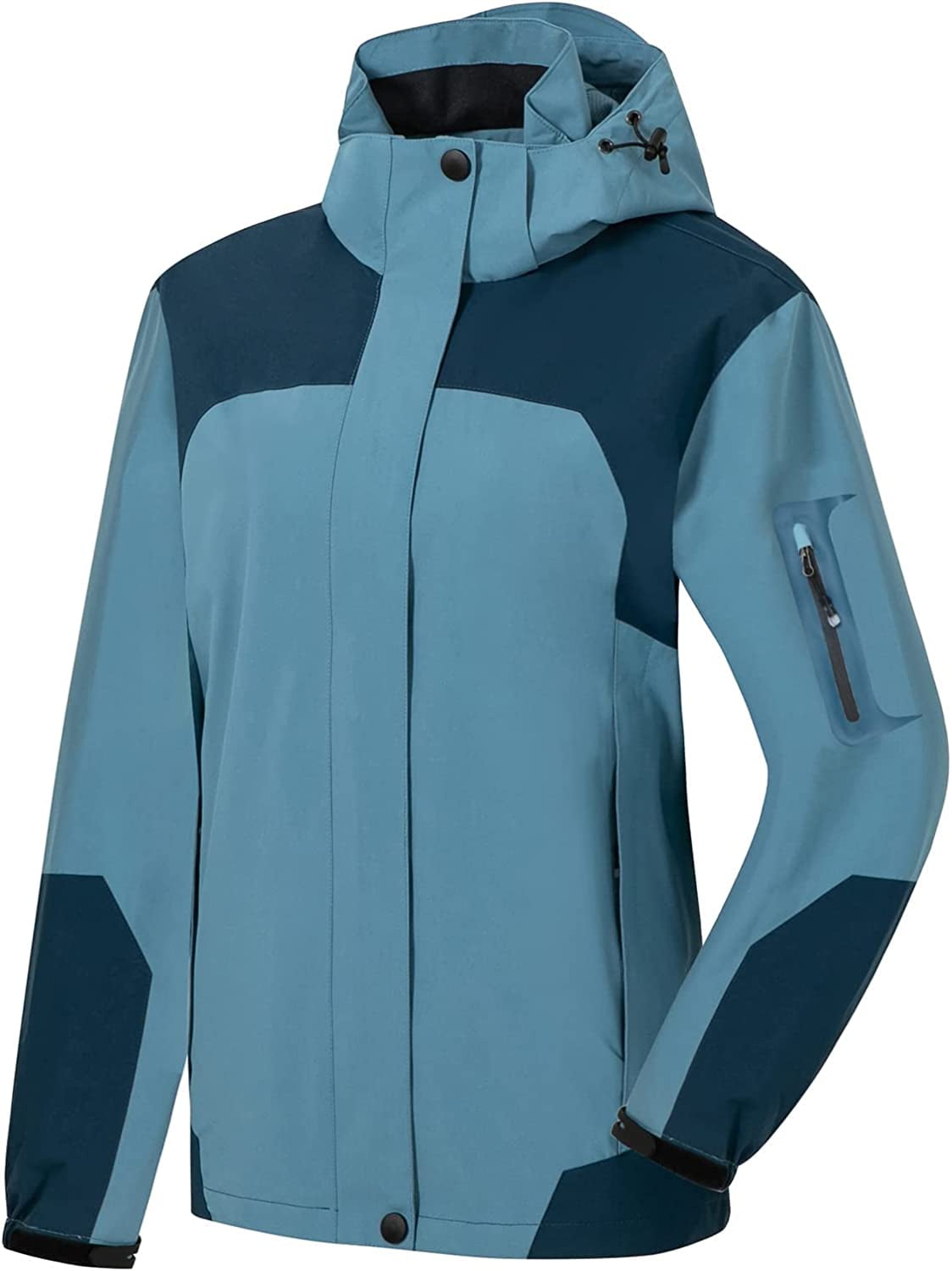 SaphiRose Womens Waterproof Rain jacket Lightweight Active Outdoor Raincoat  with Removable Hood