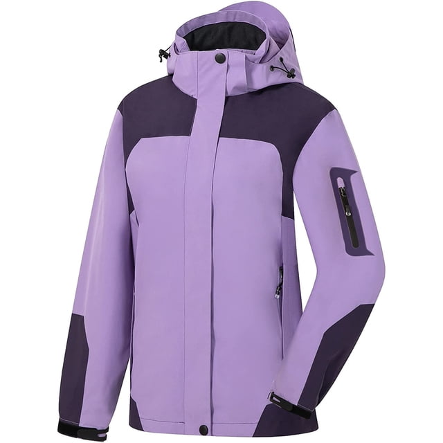 SaphiRose Women's Lightweight Waterproof Rain Jacket with Removable ...