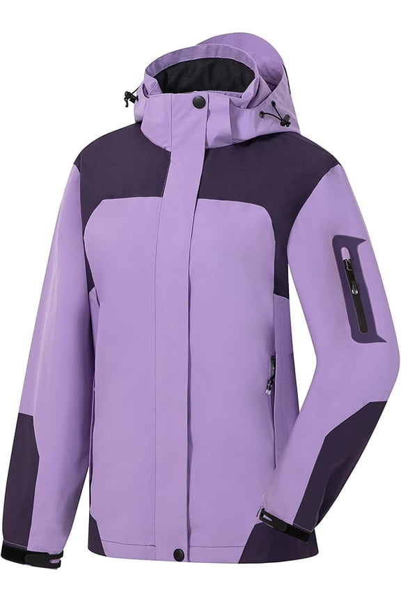 Womens Waterproof Rain jacket Lightweight Active Outdoor Raincoat with Removable Hood