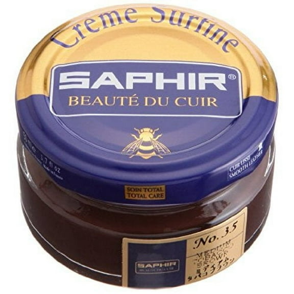 Saphir Beaute du Cuir Creme Surfine Shoe Polish 50ml Jar-35 Medium Tobacco Brown