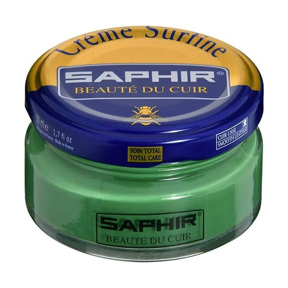 Saphir Beaute du Cuir Creme Surfine Shoe Polish 50ml Jar-49 Garden Green