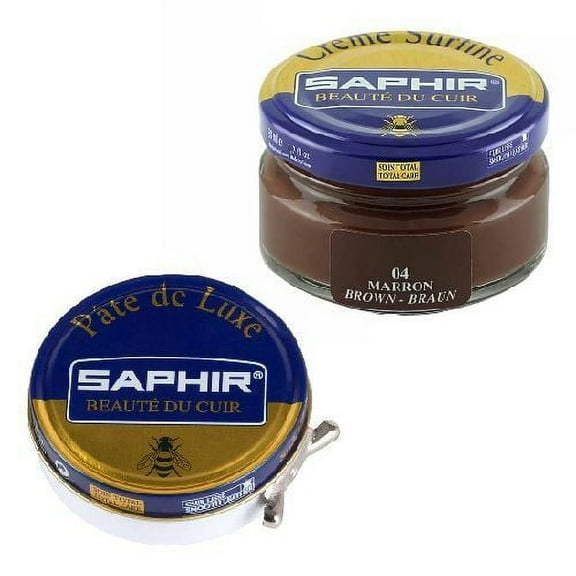 Saphir Beaute du Cuir Creme Surfine and Pat de Luxe Combo-Black