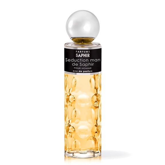 Parfums Saphir Seduction Man Eau de Parfum for Men, Woody Spicy Cologne Spray, 200 ml