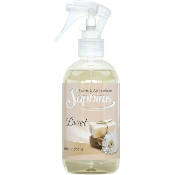 Saphirus Fabric and Air Freshener, great fragrance and essentials for Home, Office, Closet, Bathroom and any room, Odor Eliminator, Duvet - 8.45 FL.OZ