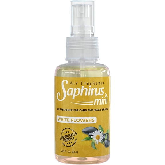 Saphirus Mini Air Freshener, great essential fragance for car and any other small space, White Flowers, 2.02 FL.OZ.