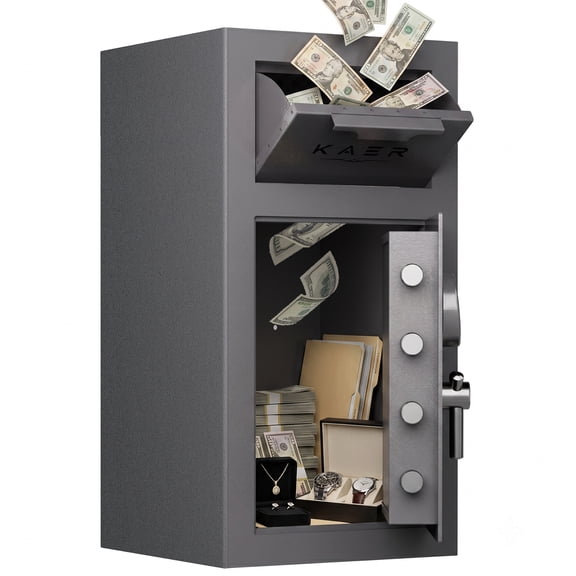 Sapital 3.1 Cu ft Safe Box, Biometric Home Safe with Deposit Slot & Dual Alarm System, Large Security Money Safe for Home, Office, Hotel, Restaurant