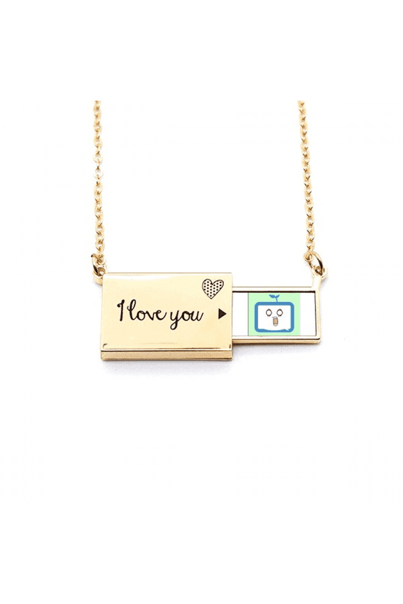Surprised Small TV Face Original Letter Envelope Necklace Pendant Jewelry