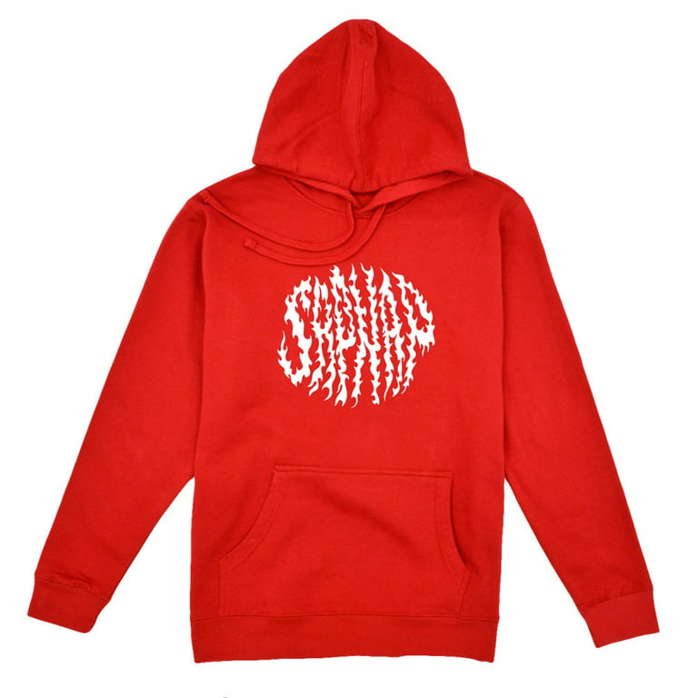 Sapnap Merch Flame Name Pollover Hoodie Hip Hop Sweatshirt,Red,3XL