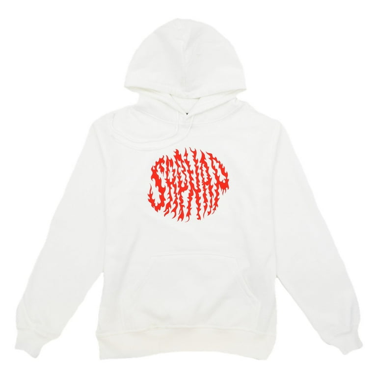 Sapnap Merch Flame Name Pollover Hoodie Hip Hop Sweatshirt,White,3XL 