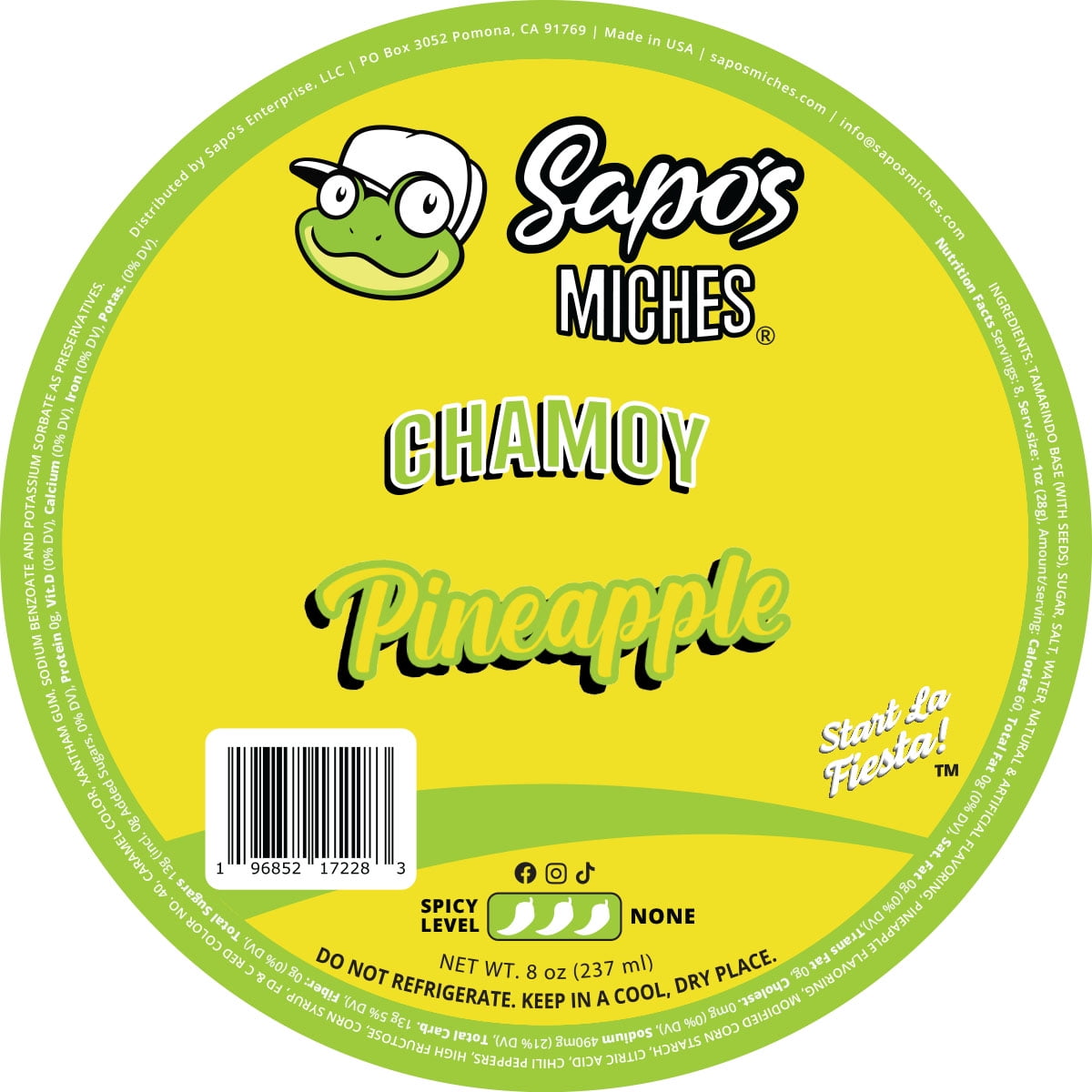 Sapo's Pineapple Chamoy Rim Paste, Mexican Tamarind Sauce for